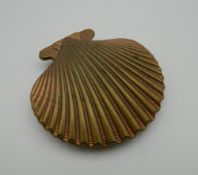 A W Avery & Son of Redditch brass shell form needle case. 7 cm wide.