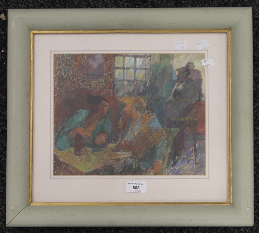 ANNIE NEWNHAM, The Swan, gouache and wax, framed and glazed. 28.5 x 23 cm.