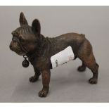 A bronze model of a French Bulldog. 6.5 cm long.