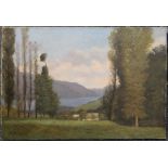 A DIZOBRY, Mountainous Lakeland Landscape, oil on canvas. 62 x 42 cm.