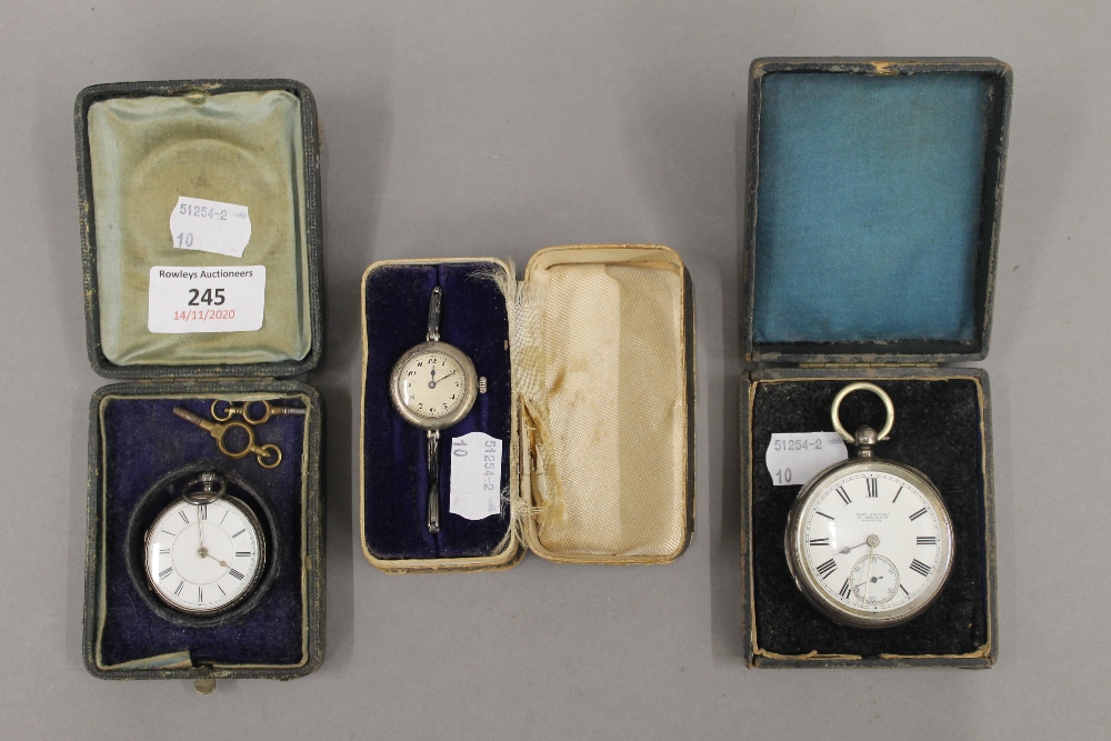 Two silver pocket watches,