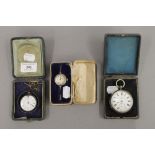 Two silver pocket watches,