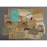 A collection of late 18th/19th century paper slips card mostly art related