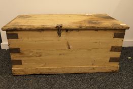 A Victorian pine trunk. 90 cm wide.