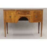 A 19th century style mahogany bow front sideboard. 123 cm wide.