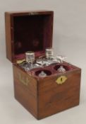 A 19th century mahogany fitted decanter box. 26 cm high.