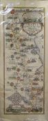 Pratts High Test Map of the Great North Road, print. 94 x 38.5 cm.