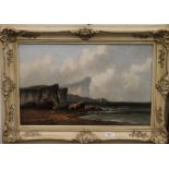 A Victorian Coastal Scene, oil on canvas, framed. 54 x 34 cm.