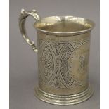 A small Victorian silver tankard. 9 cm high. 4.2 troy ounces.