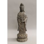 A bronze figure of Guanyin. 37 cm high.