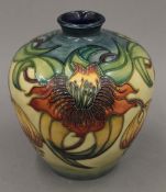 A large modern Moorcroft bulbous vase. 16.5 cm high.