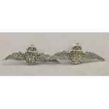 A pair of silver RAF cufflinks. 3.5 cm wide.