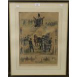 A 19th century Rifle Brigade print, framed and glazed. 31 x 45 cm.