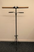 A wrought iron parrot stand. 125 cm high.