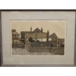 VALERIE THORNTON, Old Houses, lithographic print, numbered 39/80, signed and dated 76,