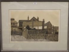 VALERIE THORNTON, Old Houses, lithographic print, numbered 39/80, signed and dated 76,