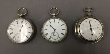 A George III silver pocket watch by S Hutchinson, hallmarks for London 1795,