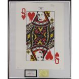 Death NYC, Queen of Hearts, print, signed, framed and glazed. 32 x 44.5 cm.