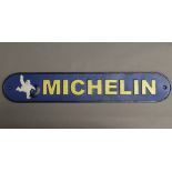 A Michelin metal sign. 49.5 cm wide.