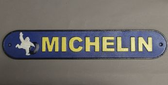 A Michelin metal sign. 49.5 cm wide.