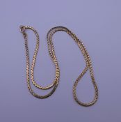 A 9 ct gold necklace. 48 cm long. 7.9 grammes.