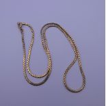 A 9 ct gold necklace. 48 cm long. 7.9 grammes.