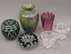 A quantity of various glassware, including Val St. Lambert. The largest 23.5 cm high.