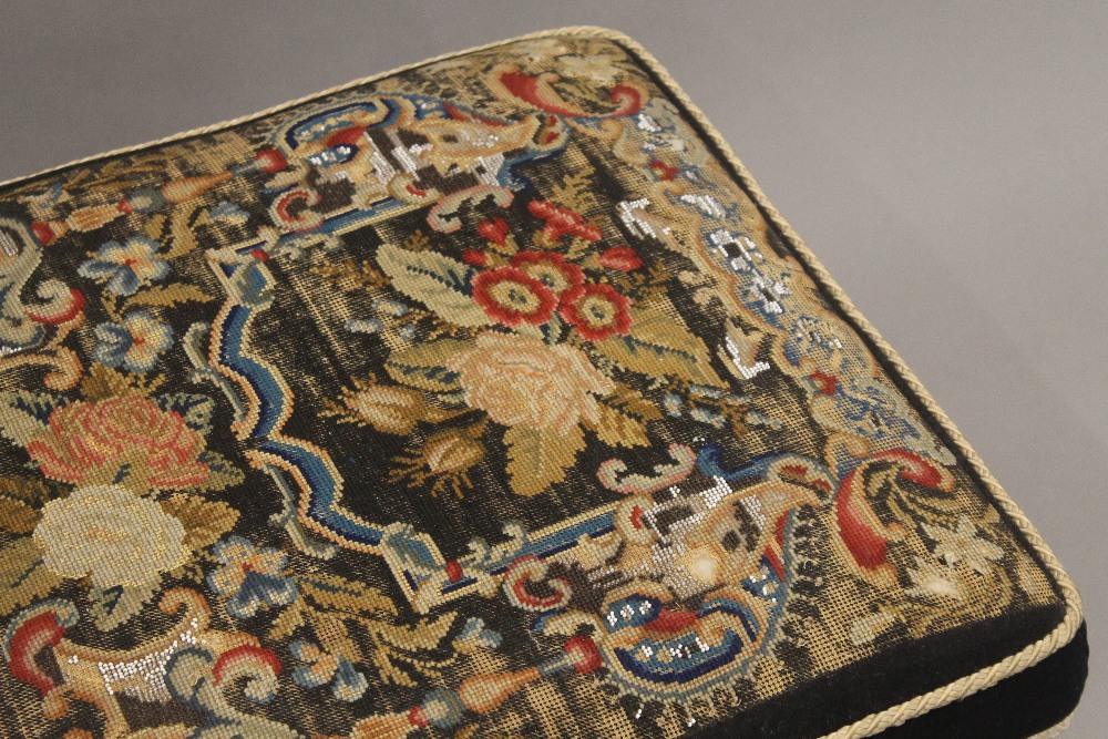 A matched pair of Victorian tapestry covered rosewood x-frame stools. - Image 6 of 13