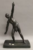 After CHIPARUS, patinated bronze model. 51 cm high.
