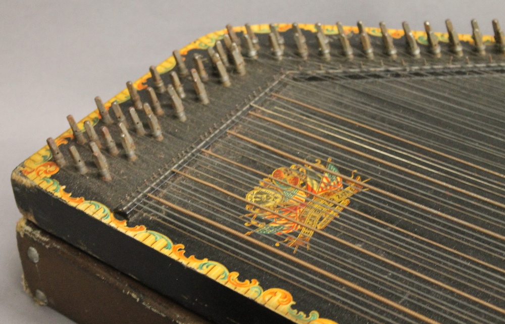 A boxed Menzenhauer's American guitar zither. 43 cm wide. - Image 2 of 4