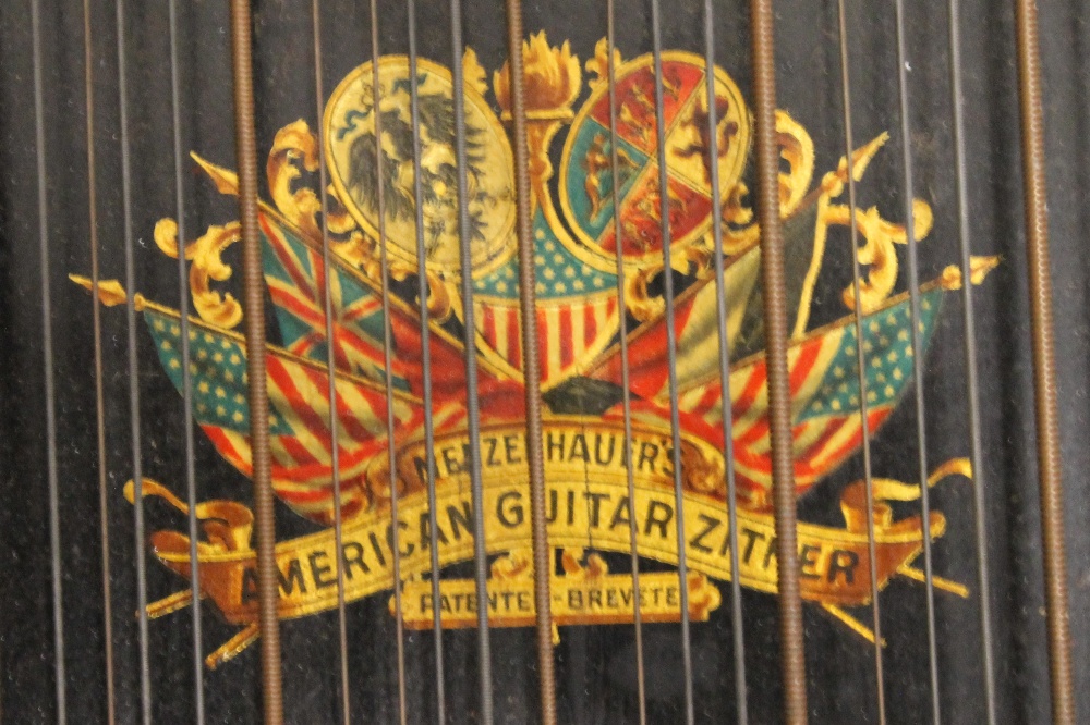 A boxed Menzenhauer's American guitar zither. 43 cm wide. - Image 3 of 4