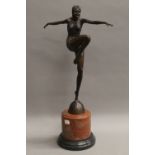 An Art Deco style bronze figure. 55 cm high.