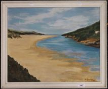 J GEORGE, Coastal Scene, oil on board, framed. 49 x 39.5 cm.