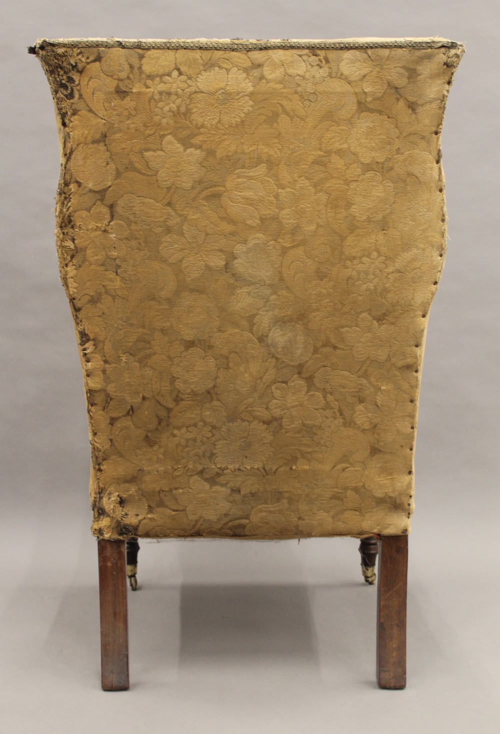 A 19th century upholstered wing back armchair. 73 cm wide. - Image 7 of 8