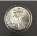 A 1 ounce silver dollar