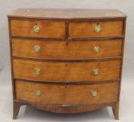 A 19th century mahogany bow front chest of drawers. 107 cm wide.