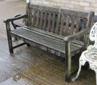 A wooden garden bench