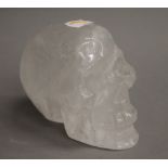A crystal model of a skull. 9 cm high.