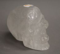 A crystal model of a skull. 9 cm high.