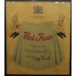 A 1950s Peek Frean advertising showcard, framed and glazed. 82.5 x 95 cm.