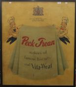 A 1950s Peek Frean advertising showcard, framed and glazed. 82.5 x 95 cm.