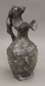 An Art Nouveau ewer, signed H HUPPE. 24 cm high.