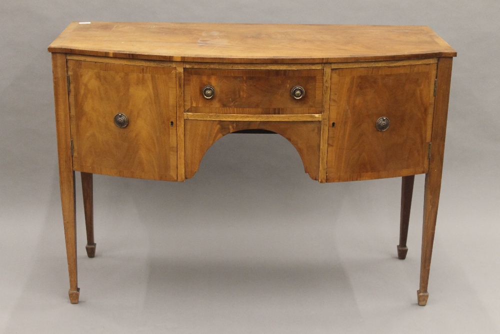 A 19th century style mahogany bow front sideboard. 123 cm wide. - Image 2 of 10