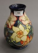 A large modern Moorcroft Queens Golden Jubilee vase. 18.5 cm high.