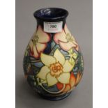 A large modern Moorcroft Queens Golden Jubilee vase. 18.5 cm high.