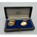 A pair of 9 ct gold cufflinks. 5.7 grammes.