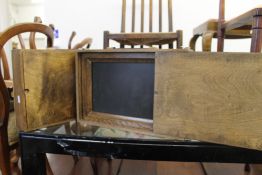 Two vintage portable black boards. 43 cm wide.