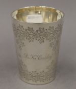 A Victorian silver cup. 9.5 cm high. 3.7 troy ounces.