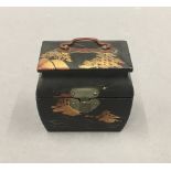 A small Japanese lacquered box. 6.5 cm wide.