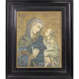 The Madonna and Child, print on canvas, framed. 28.5 x 36 cm.